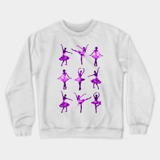 Watercolor Ballerinas (Purple) Crewneck Sweatshirt